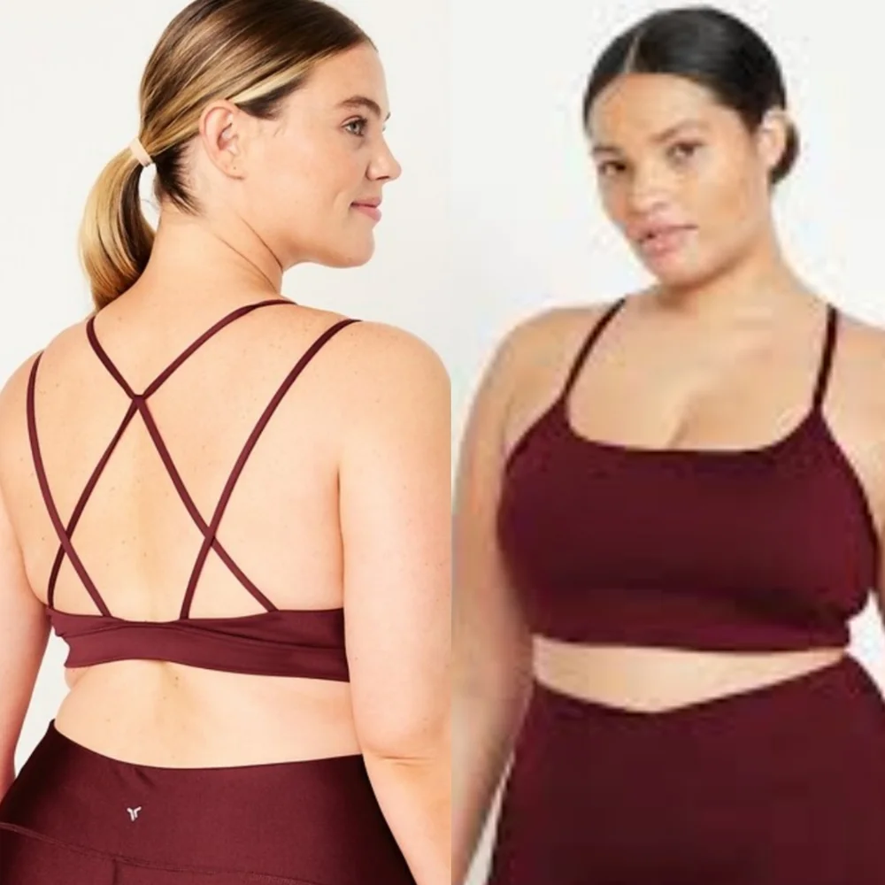 New Old Navy Strappy Sports Bra In Raspberry Size 3X - Picture 1 of 5